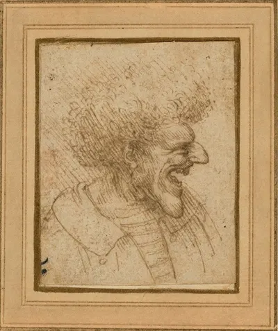 Caricature of a Man with Bushy Hair by Леонардо да Винчи, 1495 — digital art print download