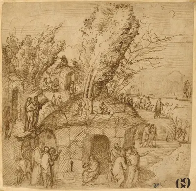 A Thebaid; Monks and Hermits in a Landscape by Лоренцо Коста, 1505 — digital art print download