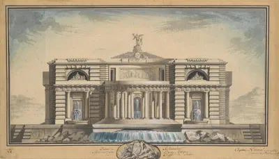 Design for a Neoclassical Building, Thought to be a School of Arts for the City of Stockholm by Луи Гюстав Тараваль —…