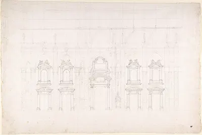Detail study for the façade of Milan cathedral by Luigi Vanvitelli, 1700–1773 — digital art print download
