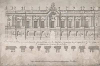 Façade of Palace decorated for the Marriage of the King of Naples to the Archduchess of Austria by Luigi Vanvitelli,…