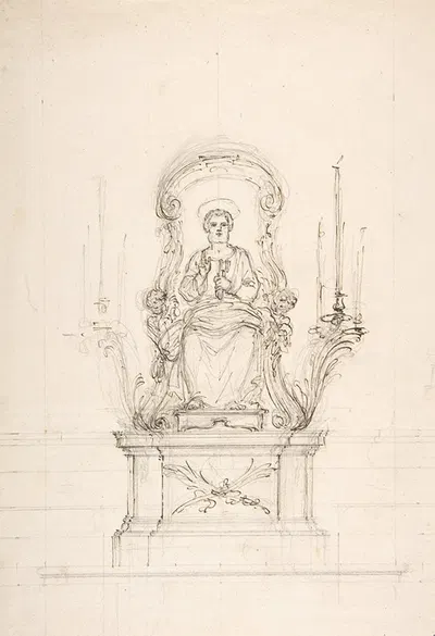 Saint Peter Enthroned by Luigi Vanvitelli, 1700–1773 — digital art print download