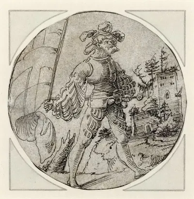 A Standard-Bearer before a Castle by Master of the Berlin Roundels, 1515 — digital art print download