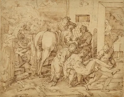 The Good Samaritan by Master of the Egmont Albums, 1580–1590 — digital art print download