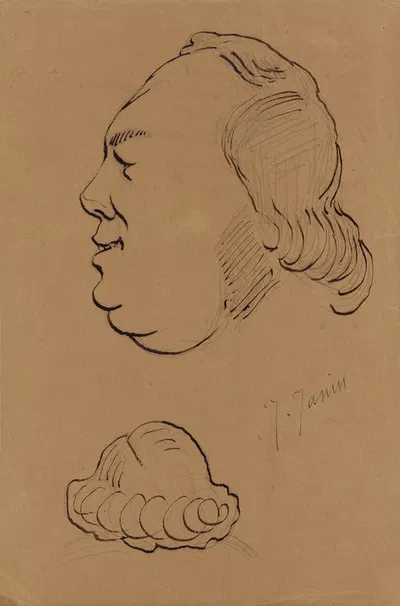 Caricature of Jules Janin by Nadar (Gaspard Félix Tournachon), 1848 — digital art print download