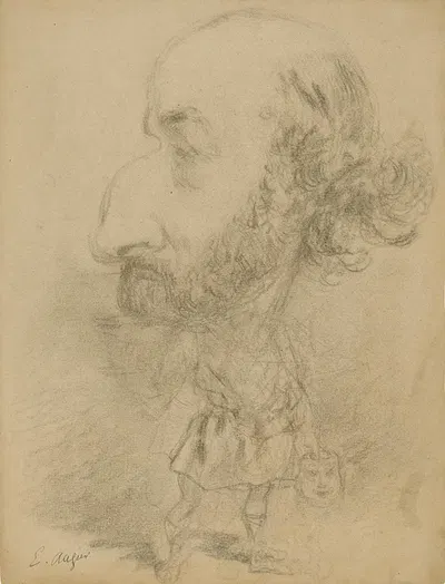 Portrait of Émile Augier by Nadar (Gaspard Félix Tournachon), 1852 — digital art print download