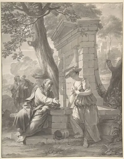 Christ and the Woman of Samaria by Николаас Верколье — digital art print download