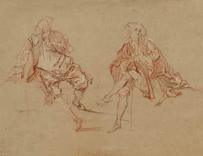 Two Seated Men by Николас Ланкре, 1725–1730 — digital art print download