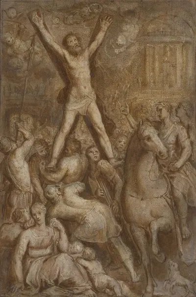 The Martyrdom of Saint Andrew by Отто ван Вейн — digital art print download