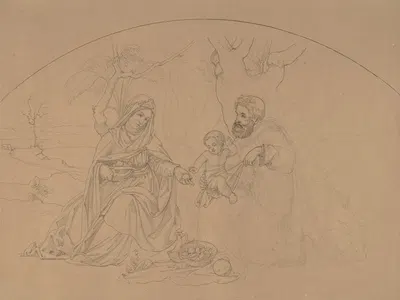 Rest During the Flight into Egypt by Филипп Вайт, 1800–1877 — digital art print download