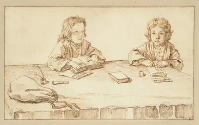 Portraits of Serafino and Francesco Falzacappa by Пьер Леоне Гецци, 1720 — digital art print download