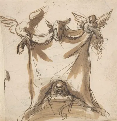 Design for a monument by Pieter Verbruggen the Younger — digital art print download