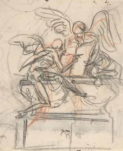 Design for a sepulchral monument with an allegory of Time by Pieter Verbruggen the Younger — digital art print download