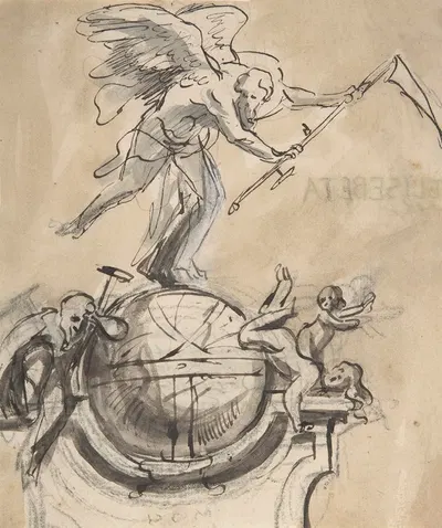 Design for a sepulchral monument with an allegory of Time by Pieter Verbruggen the Younger — digital art print download