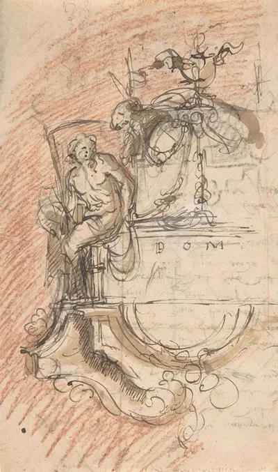 Design for a sepulchral monument with an allegory of Time by Pieter Verbruggen the Younger — digital art print download
