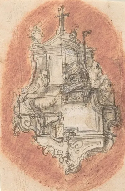 Design for a sepulchral monument by Pieter Verbruggen the Younger — digital art print download