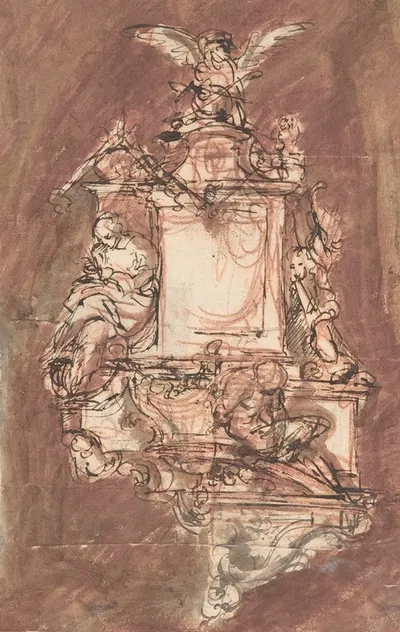 Design for a sepulchral monument by Pieter Verbruggen the Younger — digital art print download