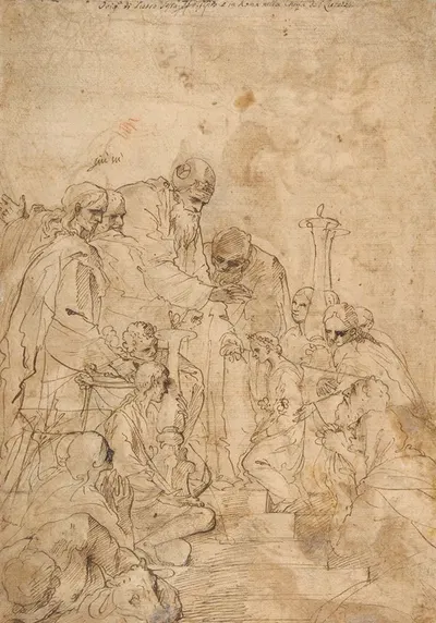 The Presentation of the Virgin in the Temple by Пьетро Теста, 1612-1650 — digital art print download
