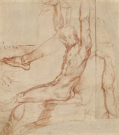 Study of a Man with Various Sketches by Полидоро да Караваджо, 1535 — digital art print download