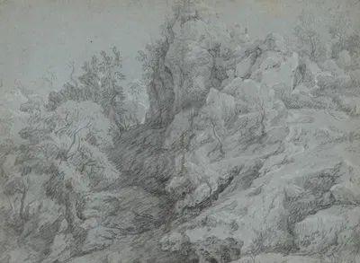 A Wooded and Rocky Landscape by Рафаэль Ламар Уэст — digital art print download