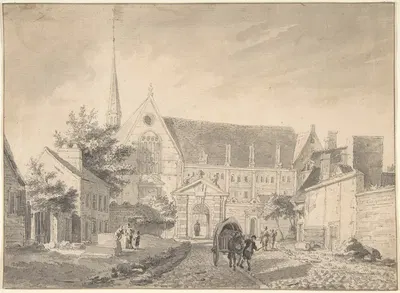 View of the Church of Passy, near Paris by Рейньер Винкелес, 1770 — digital art print download