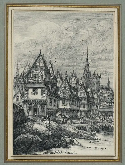 Fishing Port by Родольф Бреден, 1864 — digital art print download