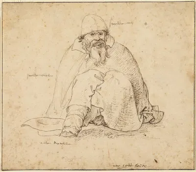 Seated Man by Роелант Савери, 1606–1608 — digital art print download