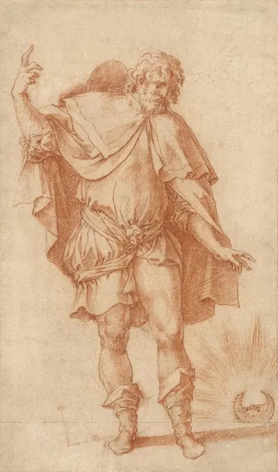 Study of a Male Figure (Empedocles or Saint Roch) by Россо Фиорентино, 1538–1540 — digital art print download
