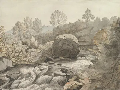 A Rocky Stream, Italy by Самуэль Вудфорде — digital art print download