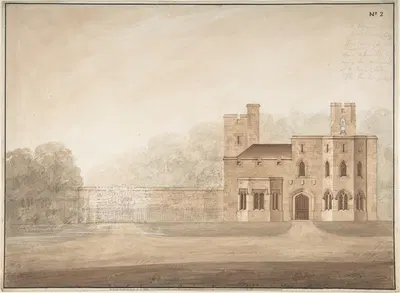 Design for Bishopsgate Lodge, at Windsor Castle, Berkshire by Сэр Джеффри Уайатвилл — digital art print download