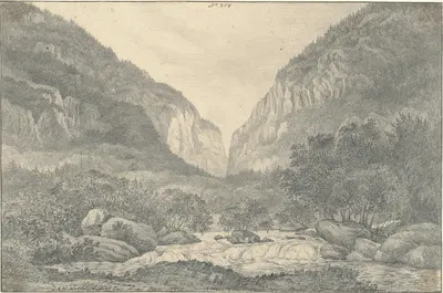 Valley of the Saltina near Brieg at Entrance of the Simplon by Sir John Frederick William Herschel, 1821 — digital art…
