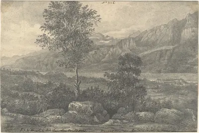 Bonneville near Geneva on the Road to Chamonix by Sir John Frederick William Herschel, 1821 — digital art print download