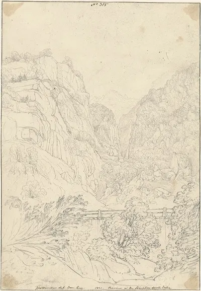 Ravine in the Simplon opposite Isella by Sir John Frederick William Herschel, 1821 — digital art print download