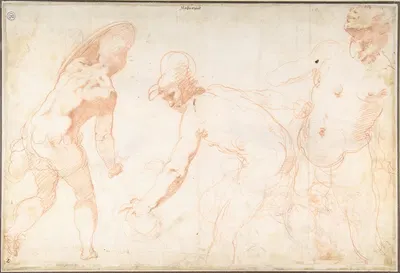 Three Studies of Soldiers by Taddeo Zuccaro, 1550 — digital art print download