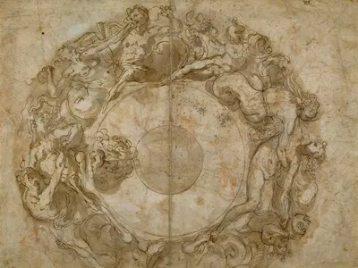 Design for a Circular Dish by Taddeo Zuccaro, 1553–1556 — digital art print download