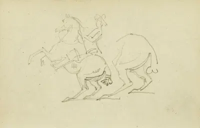 Man on a rearing horse, study of hind legs of horse by Теодор Жерико, 1812 - 1814 — digital art print download