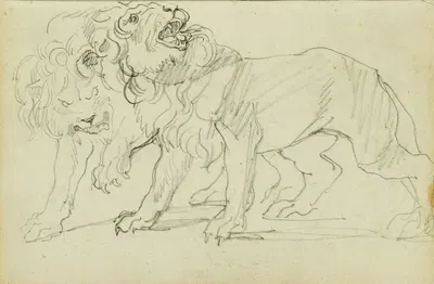 Pair of lions by Теодор Жерико, 1812 - 1814 — digital art print download