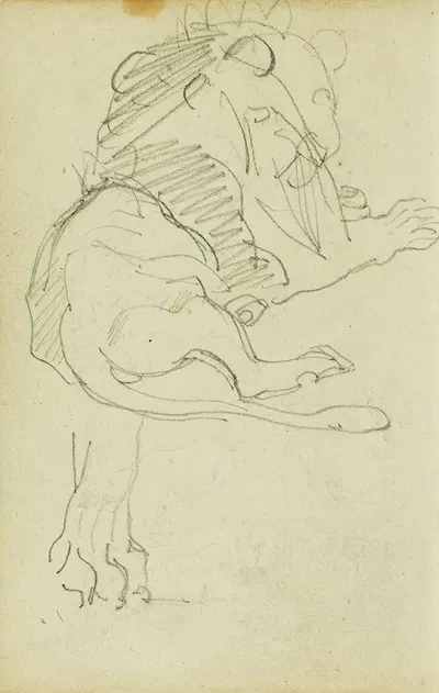 Seated lion by Теодор Жерико, 1812 - 1814 — digital art print download