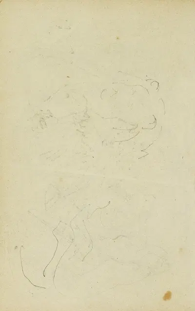 Sketches of head and hind legs of a lion by Теодор Жерико, 1812 - 1814 — digital art print download