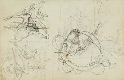 Compositional studies by Теодор Жерико, 1812 - 1814 — digital art print download
