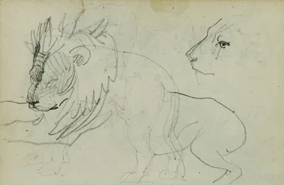 Lion studies by Теодор Жерико, 1812 - 1814 — digital art print download
