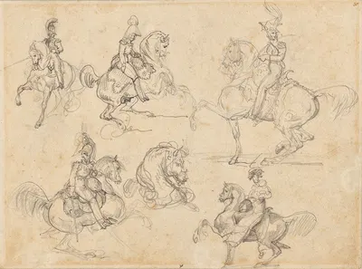 Horses and Riders by Теодор Жерико, 1813–1814 — digital art print download