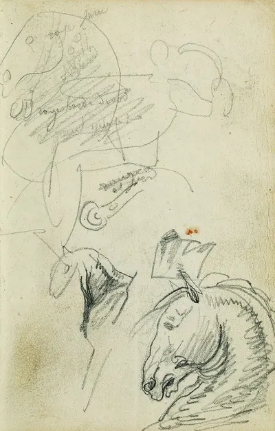 Horse studies by Теодор Жерико, 1812 - 1814 — digital art print download