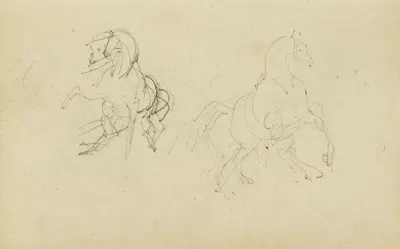 Two studies of a rearing horse by Теодор Жерико, 1812 - 1814 — digital art print download