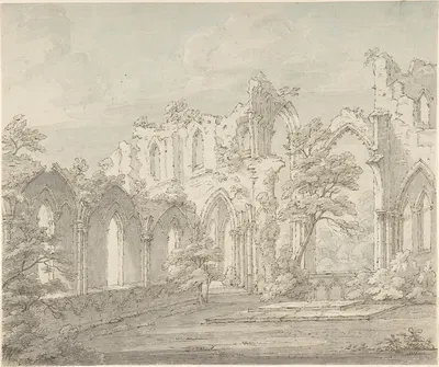 Interior view of Fountains Abbey, Yorkshire by Томас Сандерленд — digital art print download