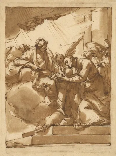 Vision of Saint Gaetano Thiene by Убальдо Гандольфи, 1775 — digital art print download