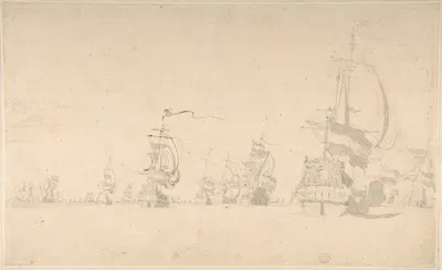A Fleet by Виллем ван де Вельде младший — digital art print download