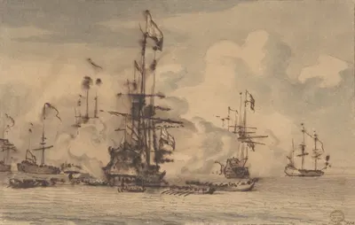 Sea Fight by Виллем ван де Вельде младший — digital art print download