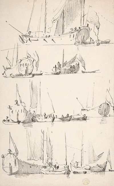 Studies of Ships and Boats by Виллем ван де Вельде младший — digital art print download