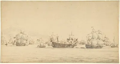 Warships at Sea by Willem van de Velde the Younger — digital art print download